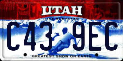 UT license plate C439EC