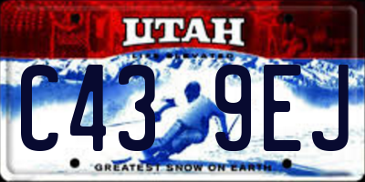 UT license plate C439EJ