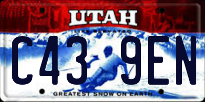UT license plate C439EN