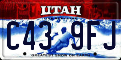 UT license plate C439FJ