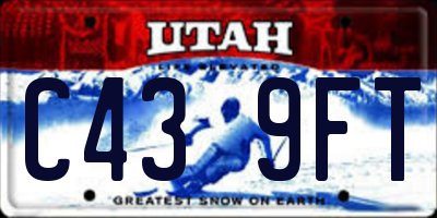 UT license plate C439FT