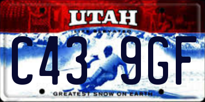 UT license plate C439GF