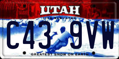 UT license plate C439VW