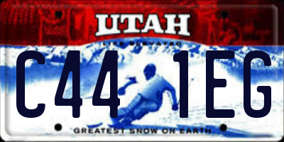 UT license plate C441EG