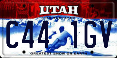 UT license plate C441GV