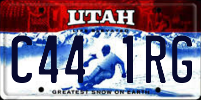 UT license plate C441RG