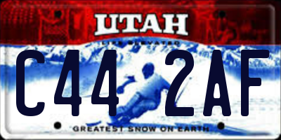 UT license plate C442AF