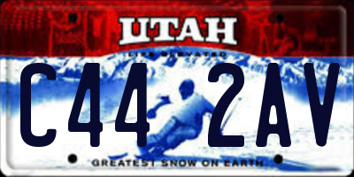 UT license plate C442AV