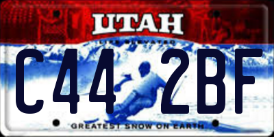 UT license plate C442BF
