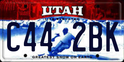 UT license plate C442BK