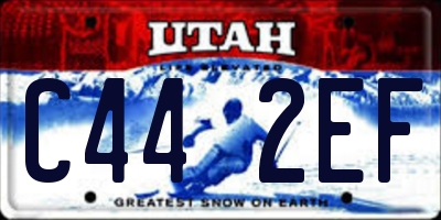 UT license plate C442EF