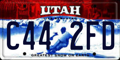 UT license plate C442FD