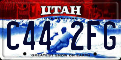 UT license plate C442FG