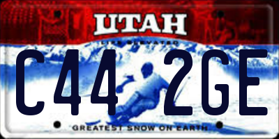 UT license plate C442GE