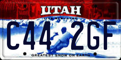 UT license plate C442GF