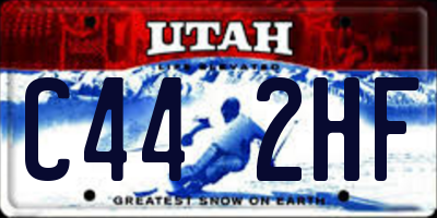 UT license plate C442HF