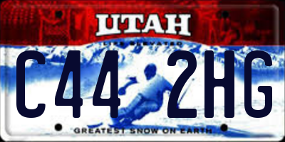 UT license plate C442HG