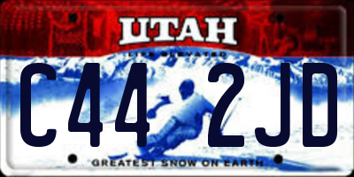UT license plate C442JD