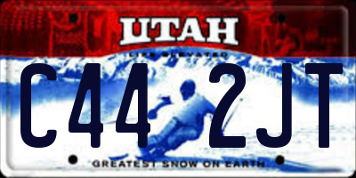 UT license plate C442JT