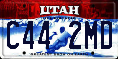 UT license plate C442MD
