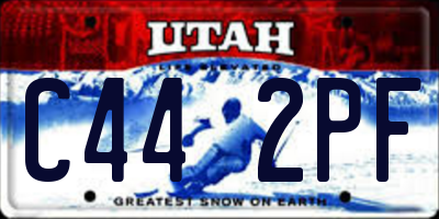 UT license plate C442PF