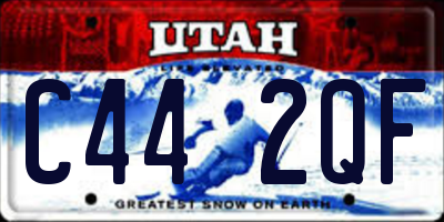 UT license plate C442QF
