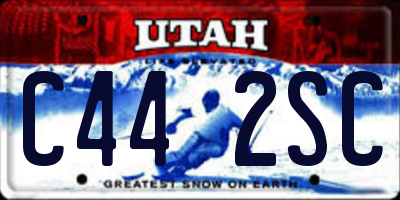 UT license plate C442SC