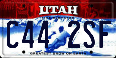 UT license plate C442SF