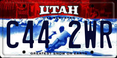 UT license plate C442WR
