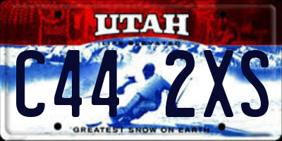 UT license plate C442XS