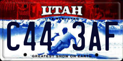 UT license plate C443AF