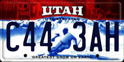UT license plate C443AH