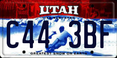 UT license plate C443BF