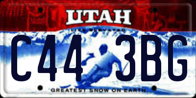 UT license plate C443BG