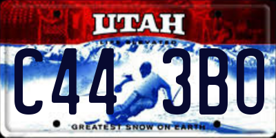 UT license plate C443BO