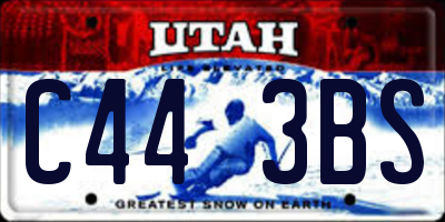 UT license plate C443BS