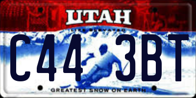 UT license plate C443BT