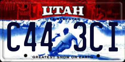 UT license plate C443CI