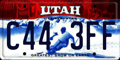 UT license plate C443FF