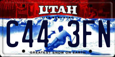 UT license plate C443FN