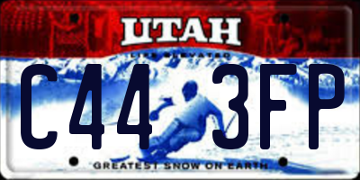 UT license plate C443FP