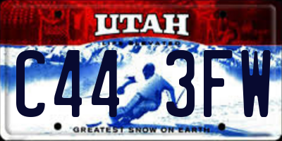 UT license plate C443FW