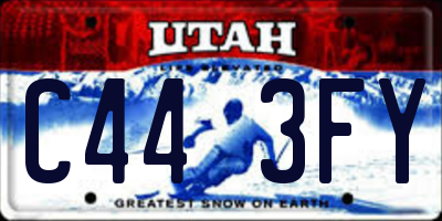 UT license plate C443FY
