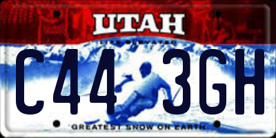 UT license plate C443GH