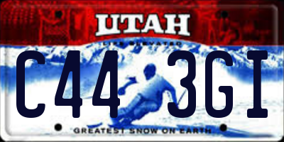 UT license plate C443GI