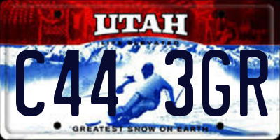UT license plate C443GR