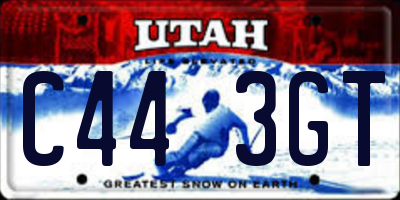 UT license plate C443GT