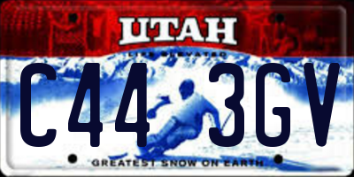 UT license plate C443GV