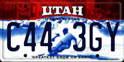 UT license plate C443GY