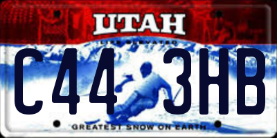 UT license plate C443HB
